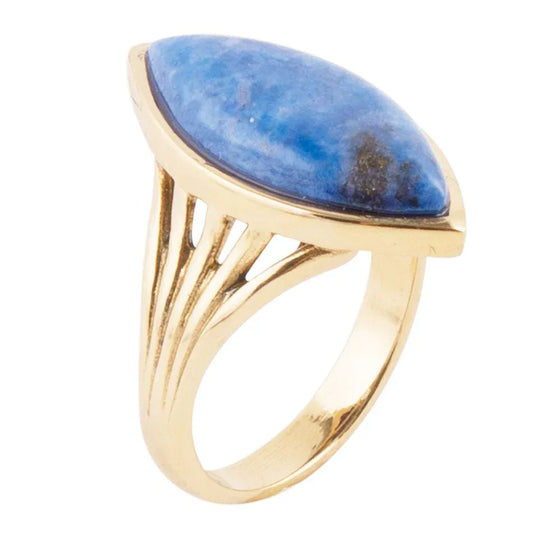 Blue Lapis Golden Spark Ring - Barse Jewelry - Flyclothing LLC