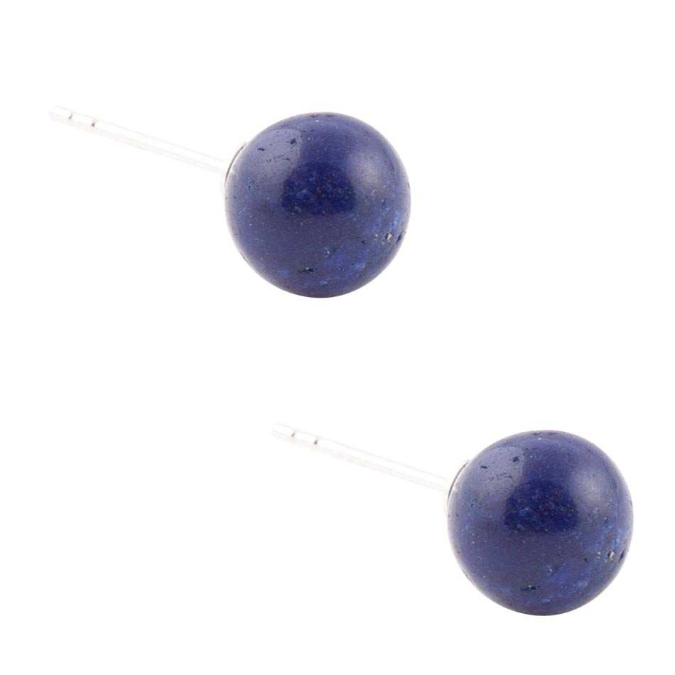 Blue Lapis Sterling Silver Stud Earrings - Barse Jewelry - Flyclothing LLC