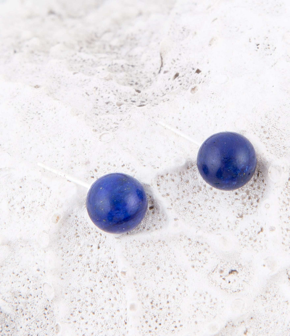 Blue Lapis Sterling Silver Stud Earrings - Barse Jewelry - Flyclothing LLC