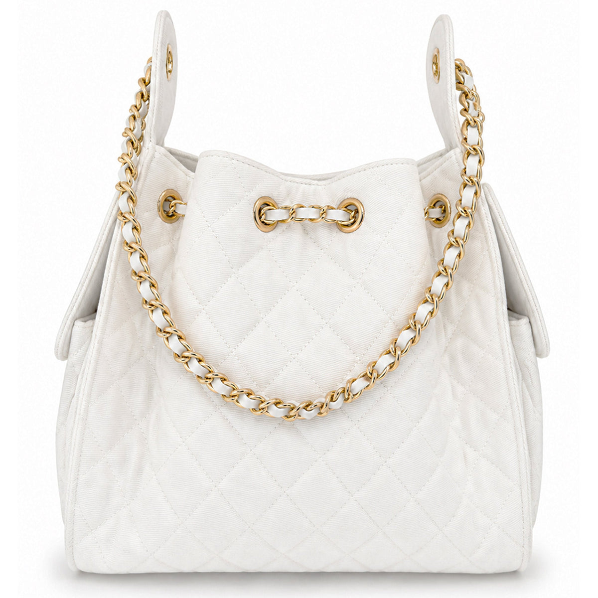 Bayshore Bucket Bag Medium - White Denim - BEACH HAUS - Flyclothing LLC
