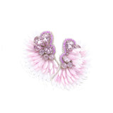 Felt Back Stone Embellished Boho Fringe Earrings - Madeline Love - Flyclothing LLC