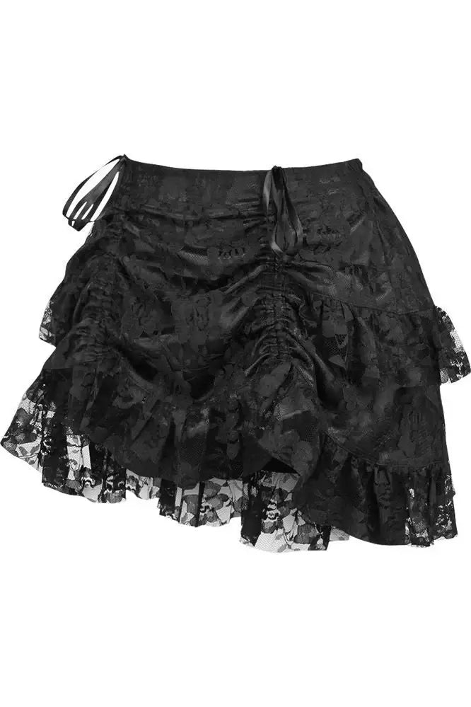 Daisy Corsets Lavish 2 PC Lt Pink Brocade Corset & Black Lace Skirt Set - Daisy Corsets - Flyclothing LLC
