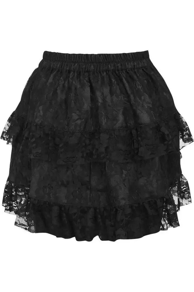 Daisy Corsets Lavish 2 PC Lt Pink Brocade Corset & Black Lace Skirt Set - Daisy Corsets - Flyclothing LLC