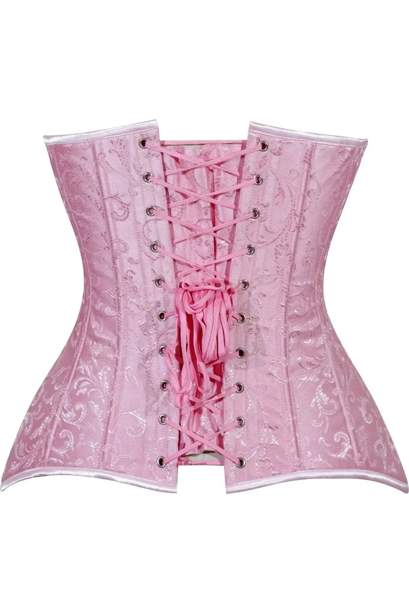 Daisy Corsets Lavish 2 PC Lt Pink Brocade Corset & Black Lace Skirt Set - Daisy Corsets - Flyclothing LLC