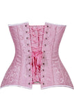 Daisy Corsets Lavish 2 PC Lt Pink Brocade Corset & Black Lace Skirt Set