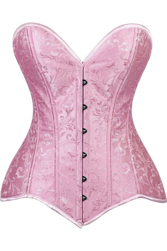 Daisy Corsets Lavish 2 PC Lt Pink Brocade Corset & Black Lace Skirt Set - Daisy Corsets - Flyclothing LLC