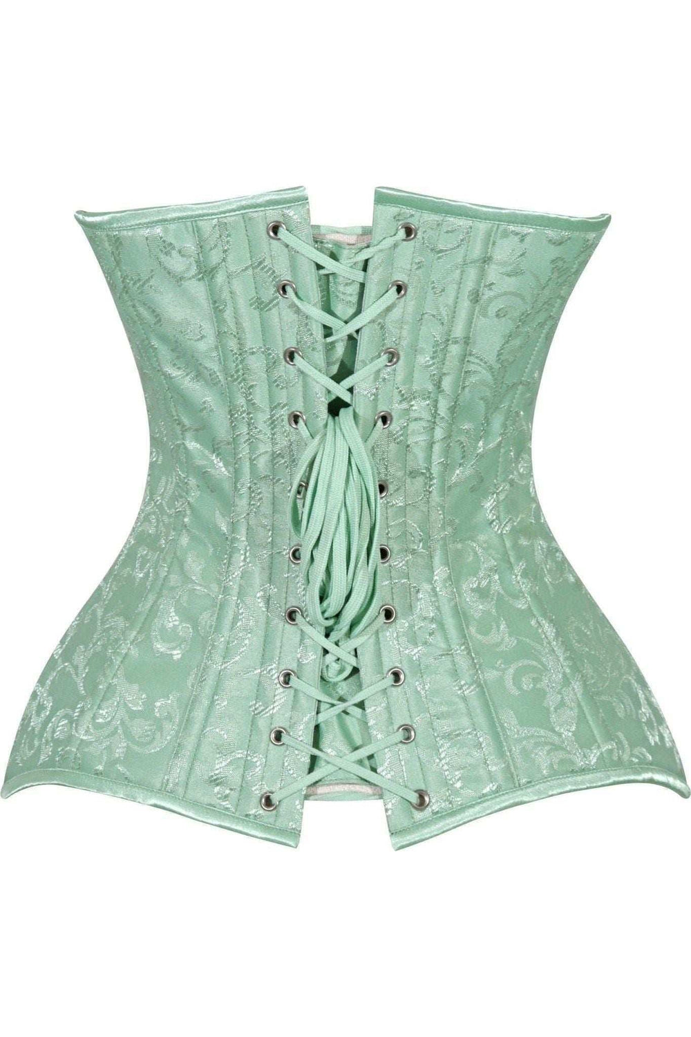 Daisy Corsets Lavish 2 PC Mint Green Brocade Corset & Denim Skirt Set - Daisy Corsets - Flyclothing LLC