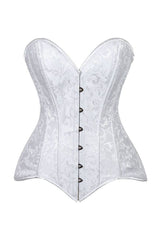 Daisy Corsets Lavish 2 PC White Brocade Corset & Denim Skirt Set - Daisy Corsets