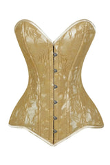 Lavish Beige Lace Overbust Corset Sweetheart Neckline Busk Closure - Daisy Corsets - Flyclothing LLC