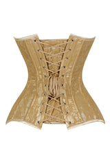 Lavish Beige Lace Overbust Corset Sweetheart Neckline Busk Closure - Daisy Corsets - Flyclothing LLC