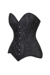 Daisy Corsets Lavish Black Brocade Overbust Corset W/Busk Closure - Daisy Corsets