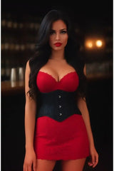 Lavish Black Lace Mini Cincher Underbust Corset Waist Cincher Busk Closure - Daisy Corsets - Flyclothing LLC