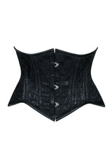 Lavish Black Lace Mini Cincher Underbust Corset Waist Cincher Busk Closure - Daisy Corsets - Flyclothing LLC