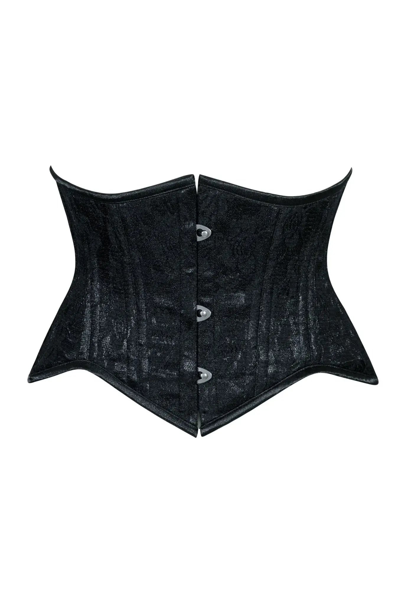 Lavish Black Lace Mini Cincher Underbust Corset Waist Cincher Busk Closure - Daisy Corsets - Flyclothing LLC