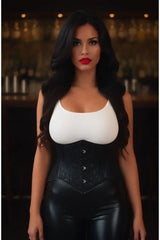 Lavish Black Lace Mini Cincher Underbust Corset Waist Cincher Busk Closure - Daisy Corsets - Flyclothing LLC