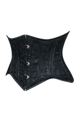 Lavish Black Lace Mini Cincher Underbust Corset Waist Cincher Busk Closure - Daisy Corsets - Flyclothing LLC