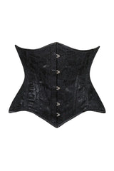 Lavish Black Lace Underbust Corset Waist Cincher Busk Closure - Daisy Corsets - Flyclothing LLC