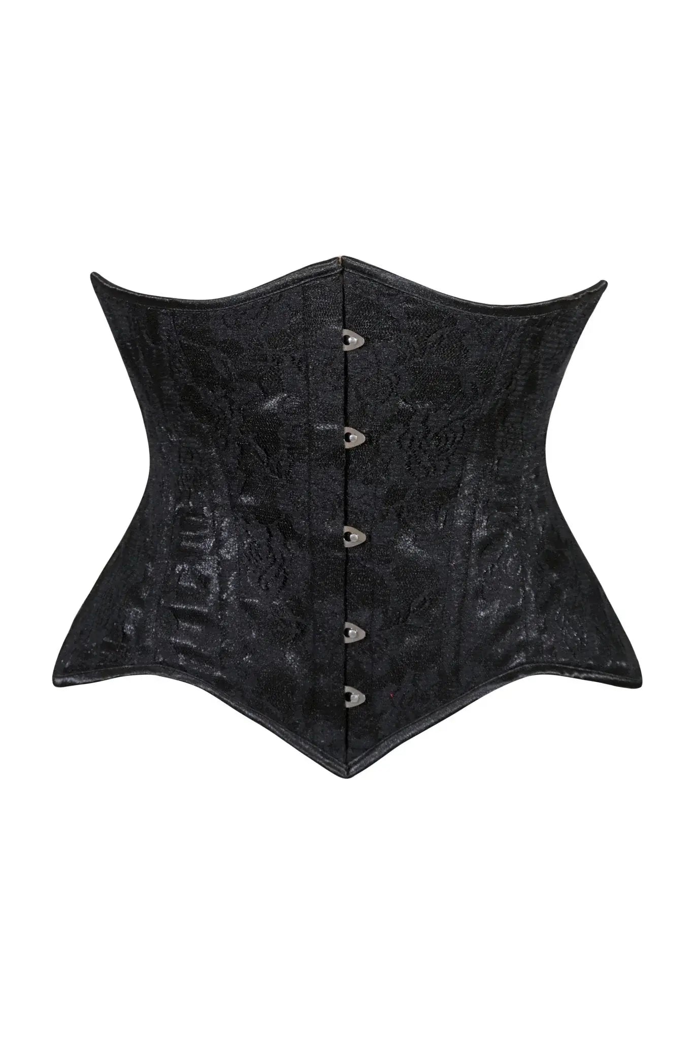 Lavish Black Lace Underbust Corset Waist Cincher Busk Closure - Daisy Corsets - Flyclothing LLC