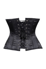 Daisy Corsets Lavish Black Satin Underbust Corset Waist Cincher Busk Closure - Daisy Corsets