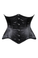 Daisy Corsets Lavish Black Satin Underbust Corset Waist Cincher Busk Closure - Daisy Corsets