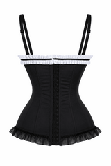 Daisy Corsets Lavish Black & White Stretch Lycra Bustier Corset with Underwire Cups - Daisy Corsets - Flyclothing LLC