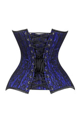 Lavish Blue/Black Lace Overbust Corset Sweetheart Neckline Busk Closure - Daisy Corsets - Flyclothing LLC