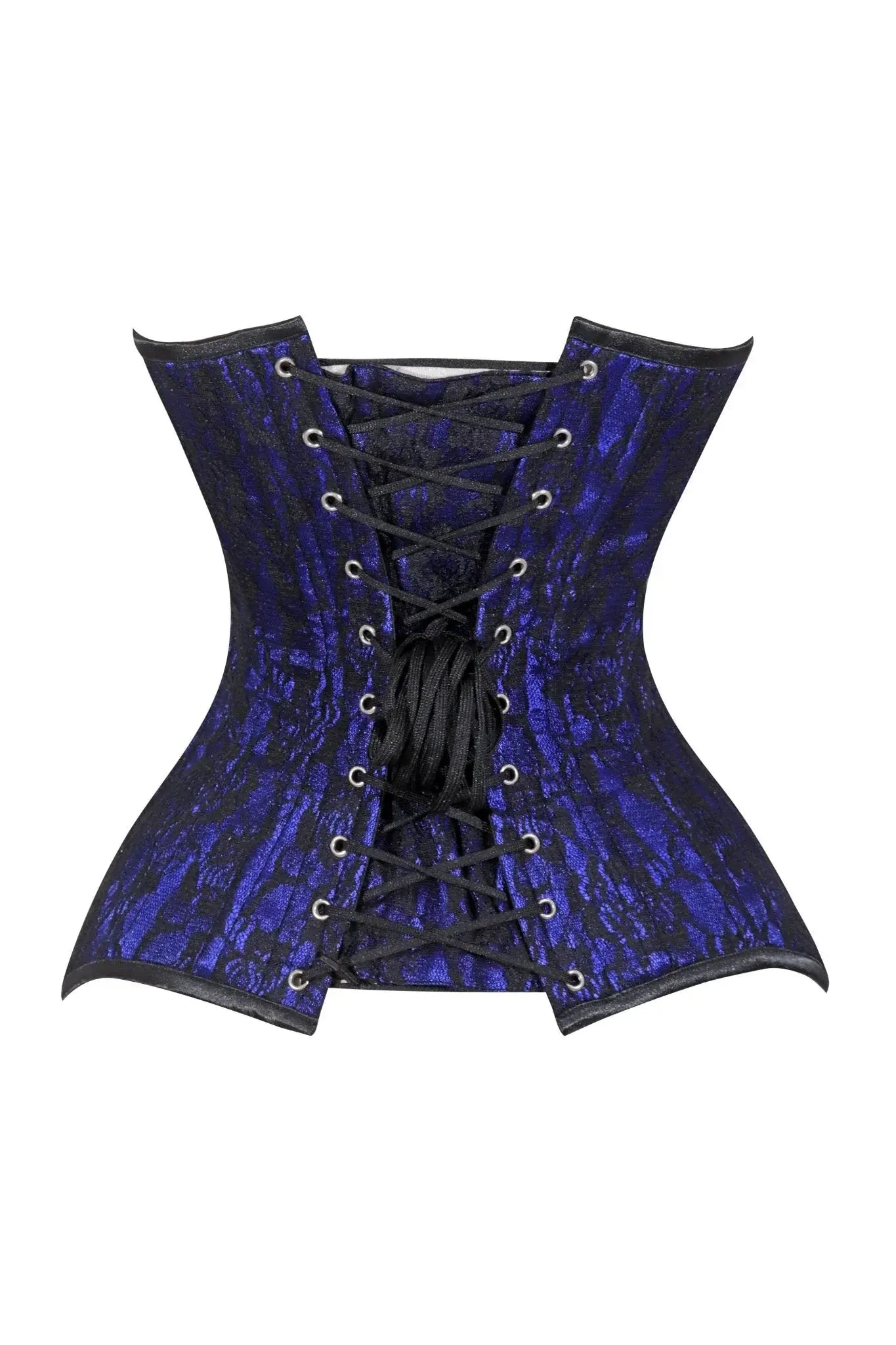 Lavish Blue/Black Lace Overbust Corset Sweetheart Neckline Busk Closure - Daisy Corsets - Flyclothing LLC