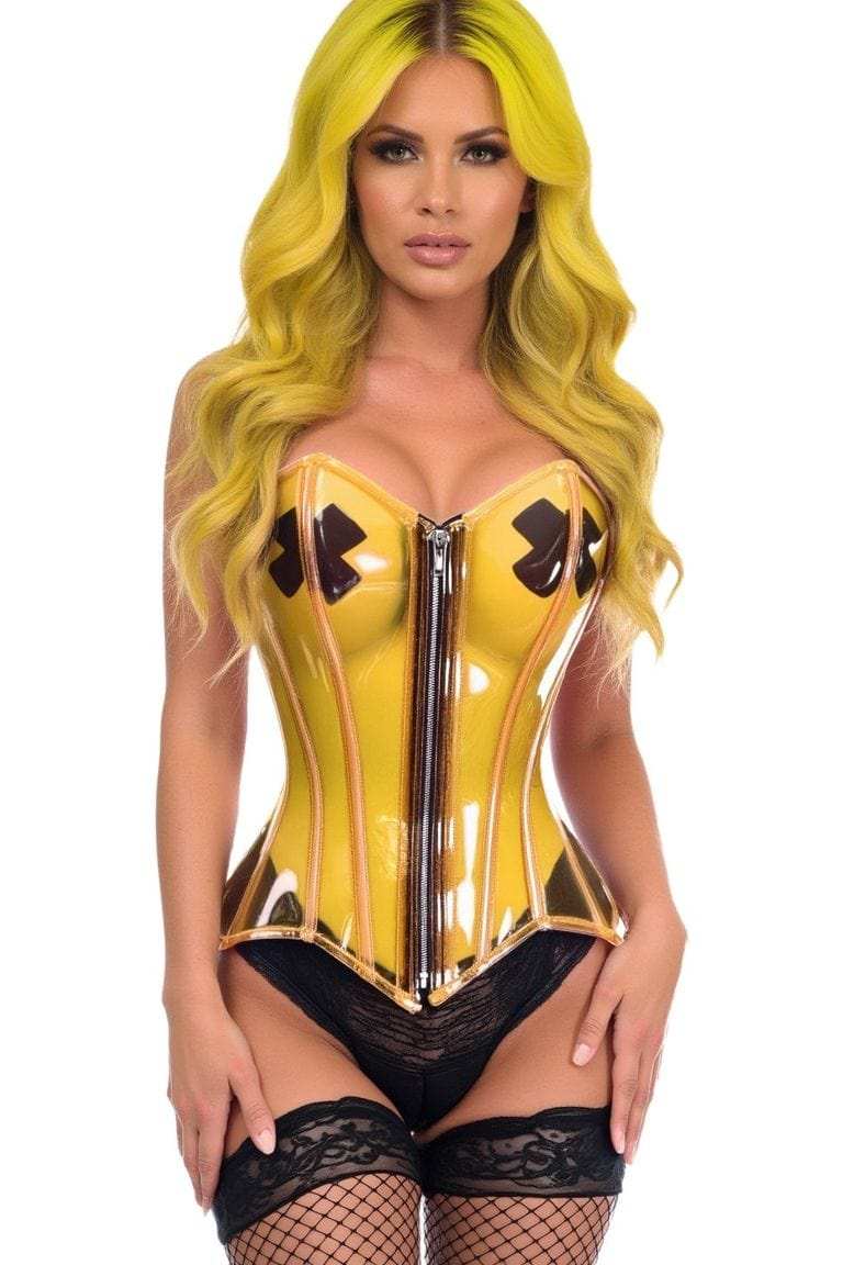 Daisy Corsets Lavish Clear Yellow Overbust Corset - Daisy Corsets - Flyclothing LLC