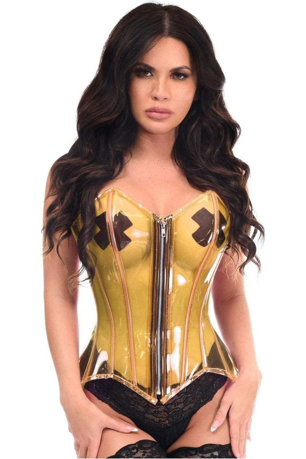 Daisy Corsets Lavish Clear Yellow Overbust Corset - Daisy Corsets - Flyclothing LLC