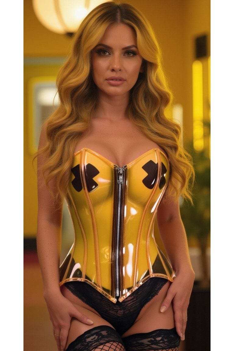 Daisy Corsets Lavish Clear Yellow Overbust Corset - Daisy Corsets - Flyclothing LLC