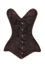 Lavish Dark Brown Lace Overbust Corset Sweetheart Neckline Busk Closure - Daisy Corsets - Flyclothing LLC