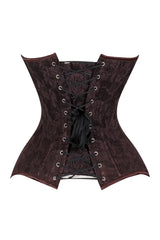 Lavish Dark Brown Lace Overbust Corset Sweetheart Neckline Busk Closure - Daisy Corsets - Flyclothing LLC