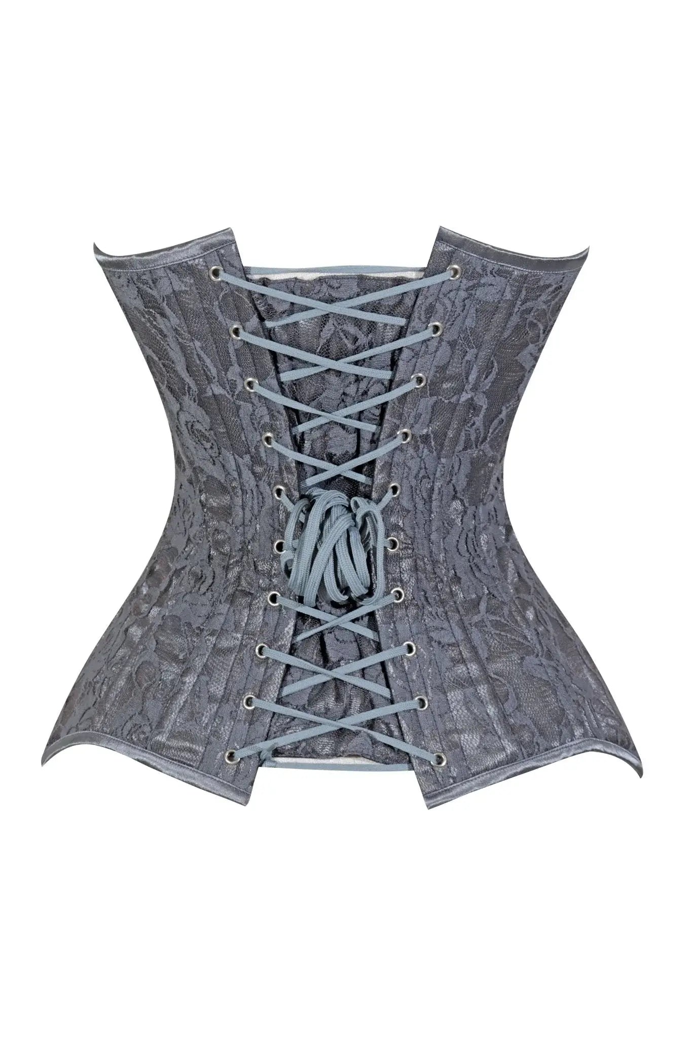 Lavish Dark Grey Lace Overbust Corset Sweetheart Neckline Busk Closure - Daisy Corsets - Flyclothing LLC