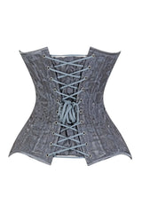 Lavish Dark Grey Lace Overbust Corset Sweetheart Neckline Busk Closure - Daisy Corsets - Flyclothing LLC