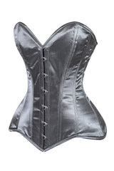 Daisy Corsets Lavish Dark Silver Overbust Corset Sweetheart Neckline Busk Closure - Daisy Corsets