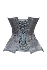 Daisy Corsets Lavish Dark Silver Overbust Corset Sweetheart Neckline Busk Closure - Daisy Corsets
