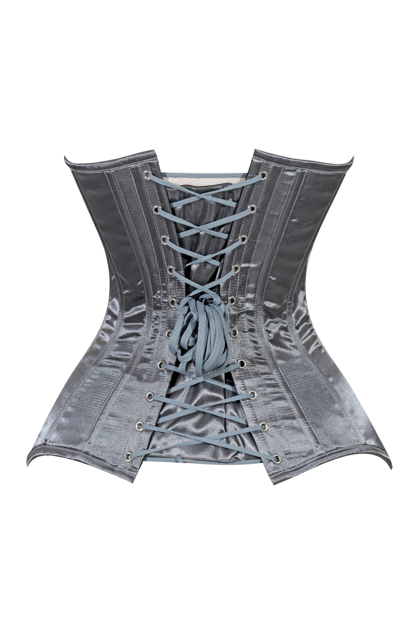 Daisy Corsets Lavish Dark Silver Overbust Corset Sweetheart Neckline Busk Closure - Daisy Corsets