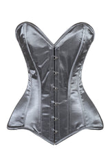 Daisy Corsets Lavish Dark Silver Overbust Corset Sweetheart Neckline Busk Closure - Daisy Corsets