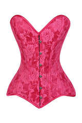 Daisy Corsets Lavish Fuchsia Lace Overbust Corset Sweetheart Neckline Busk Closure - Daisy Corsets