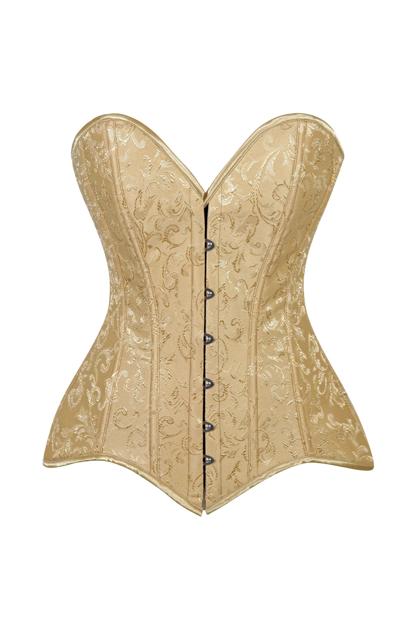Daisy Corsets Lavish Gold Brocade Overbust Corset W/Busk Closure - Daisy Corsets