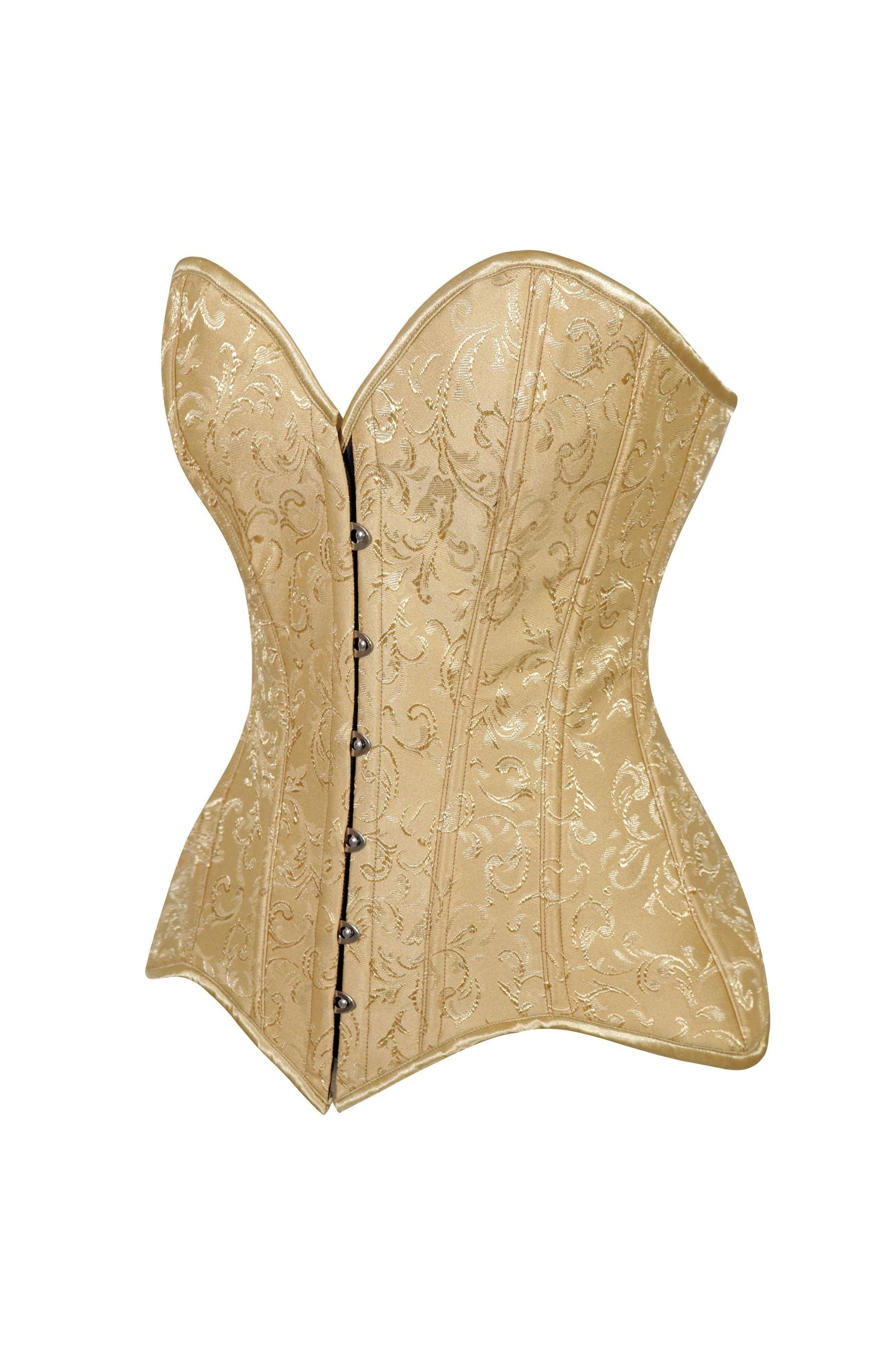 Daisy Corsets Lavish Gold Brocade Overbust Corset W/Busk Closure - Daisy Corsets