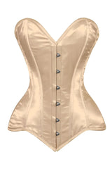 Lavish Gold Satin Overbust Corset Sweetheart Neckline Busk Closure - Daisy Corsets - Flyclothing LLC