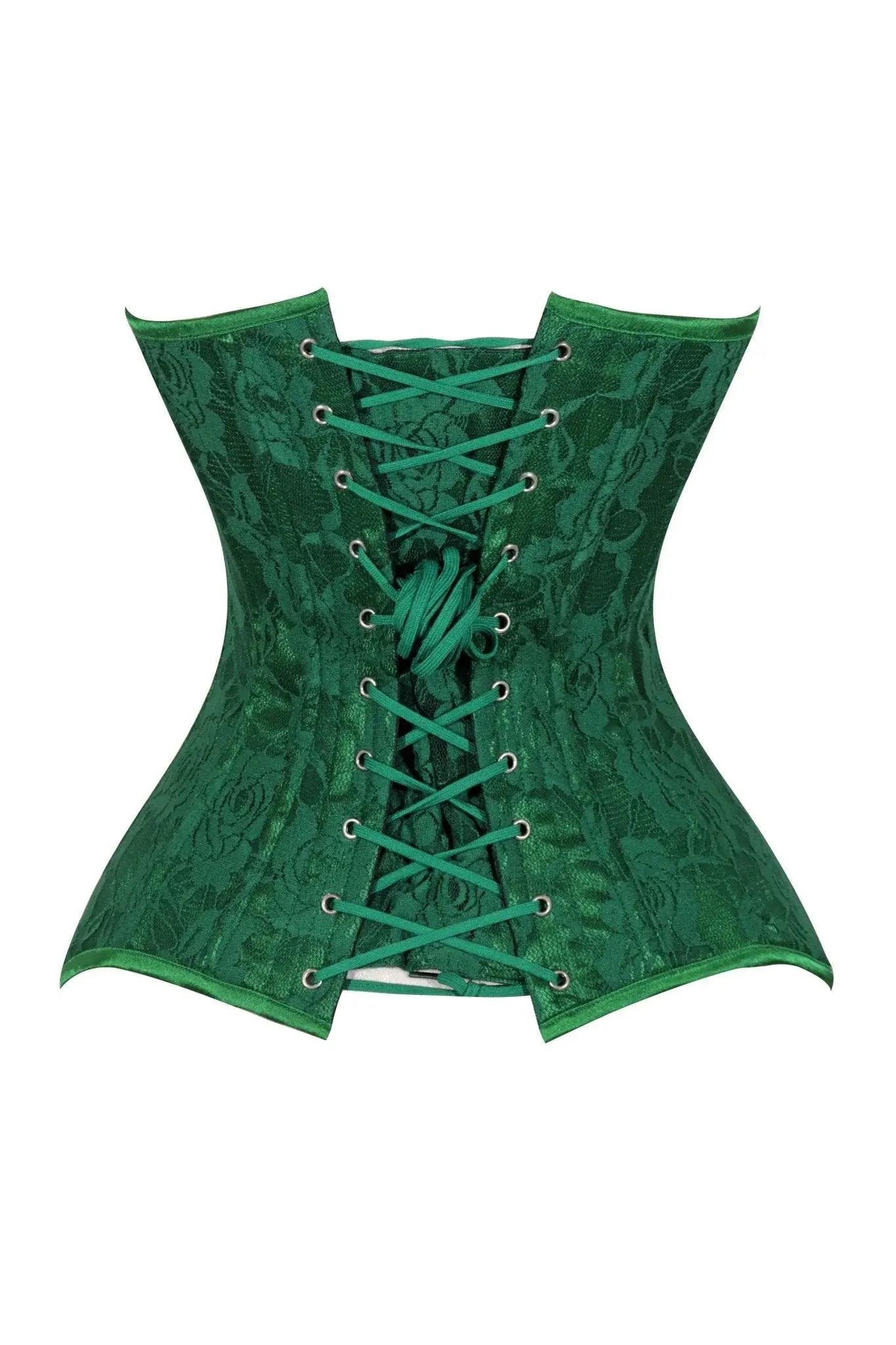 Lavish Green Lace Overbust Corset Sweetheart Neckline Busk Closure - Daisy Corsets - Flyclothing LLC