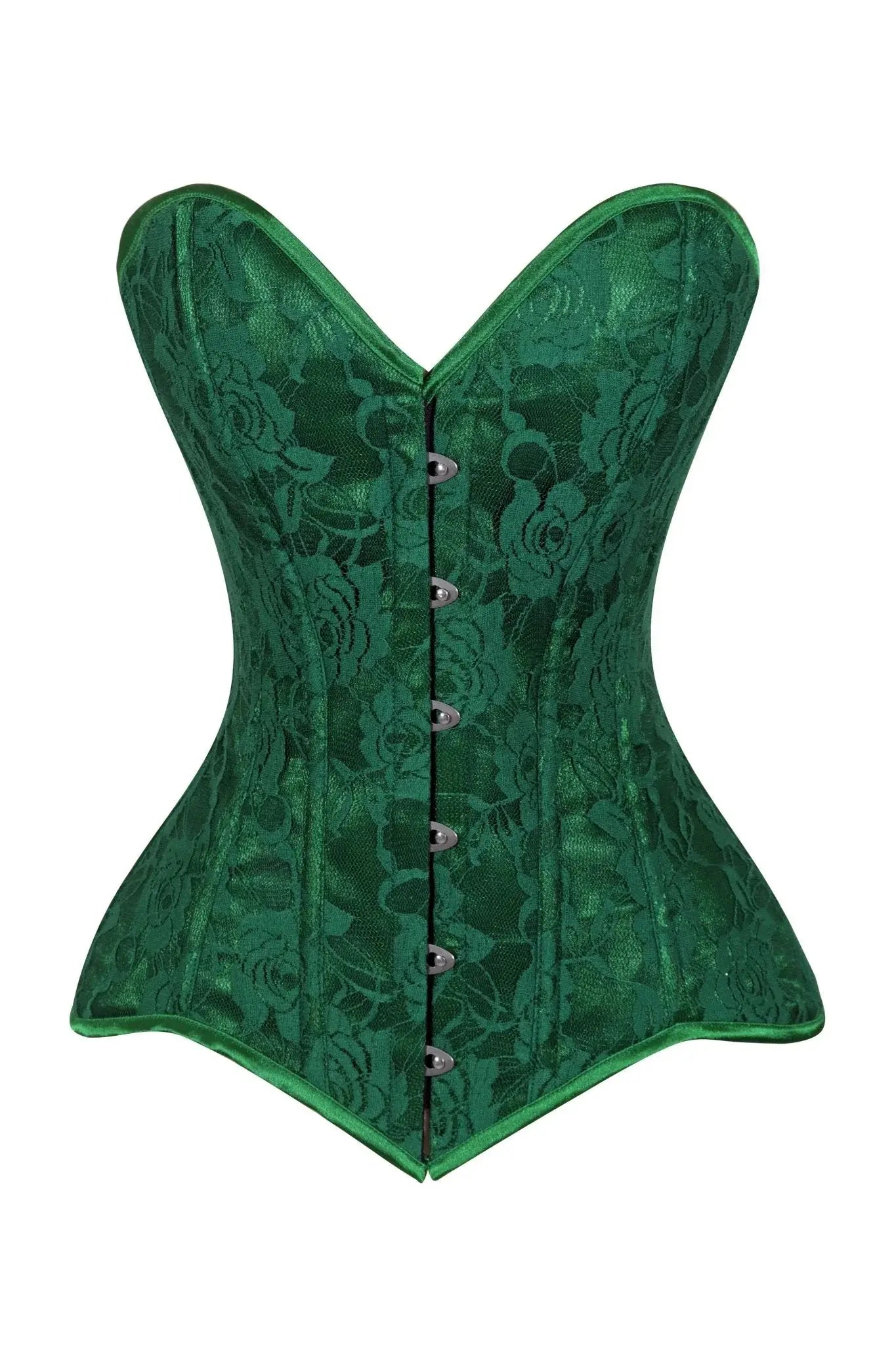 Lavish Green Lace Overbust Corset Sweetheart Neckline Busk Closure - Daisy Corsets - Flyclothing LLC
