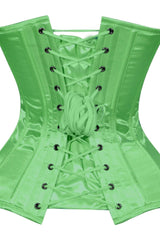 Daisy Corsets Lavish Green Satin Overbust Corset Sweetheart Neckline Busk Closure - Daisy Corsets