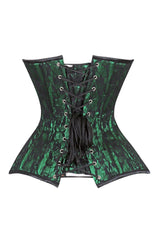 Daisy Corsets Lavish Green/Black Lace Overbust Corset Sweetheart Neckline Busk Closure - Daisy Corsets