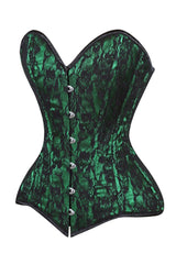 Daisy Corsets Lavish Green/Black Lace Overbust Corset Sweetheart Neckline Busk Closure - Daisy Corsets