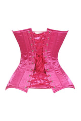 Daisy Corsets Lavish Hot Pink Satin Overbust Corset Sweetheart Neckline Busk Closure - Daisy Corsets