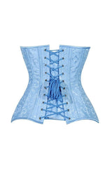 Daisy Corsets Lavish Lt Blue Brocade Overbust Corset W/Busk Closure - Daisy Corsets