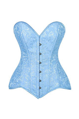 Daisy Corsets Lavish Lt Blue Brocade Overbust Corset W/Busk Closure - Daisy Corsets